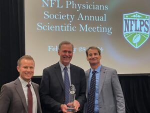 PFATS Pres Bryan Engel, Robert Anderson, MD  and former NFLPS President Tim McAdams, MD